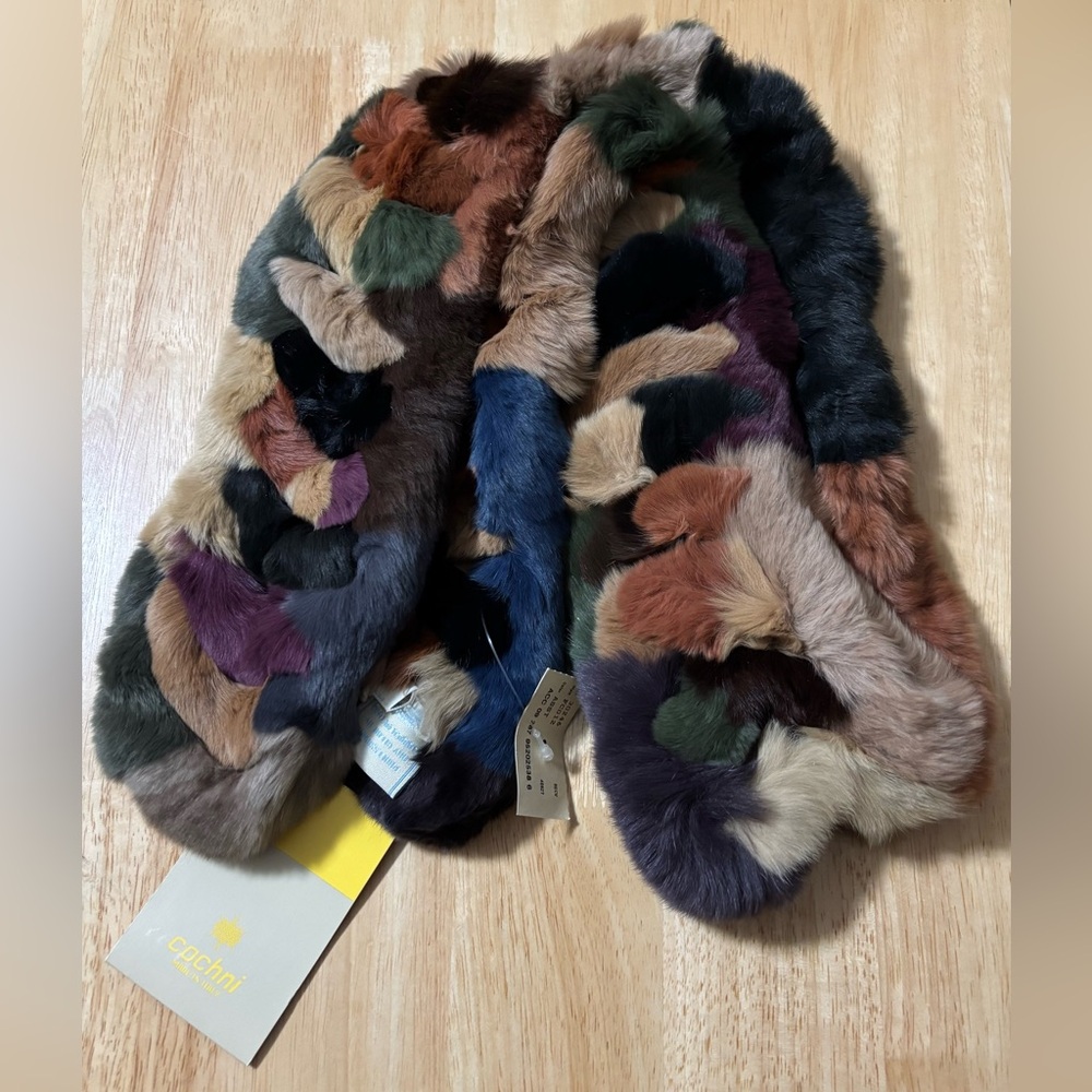NWT Cochni Rabbit Fur Scarf
